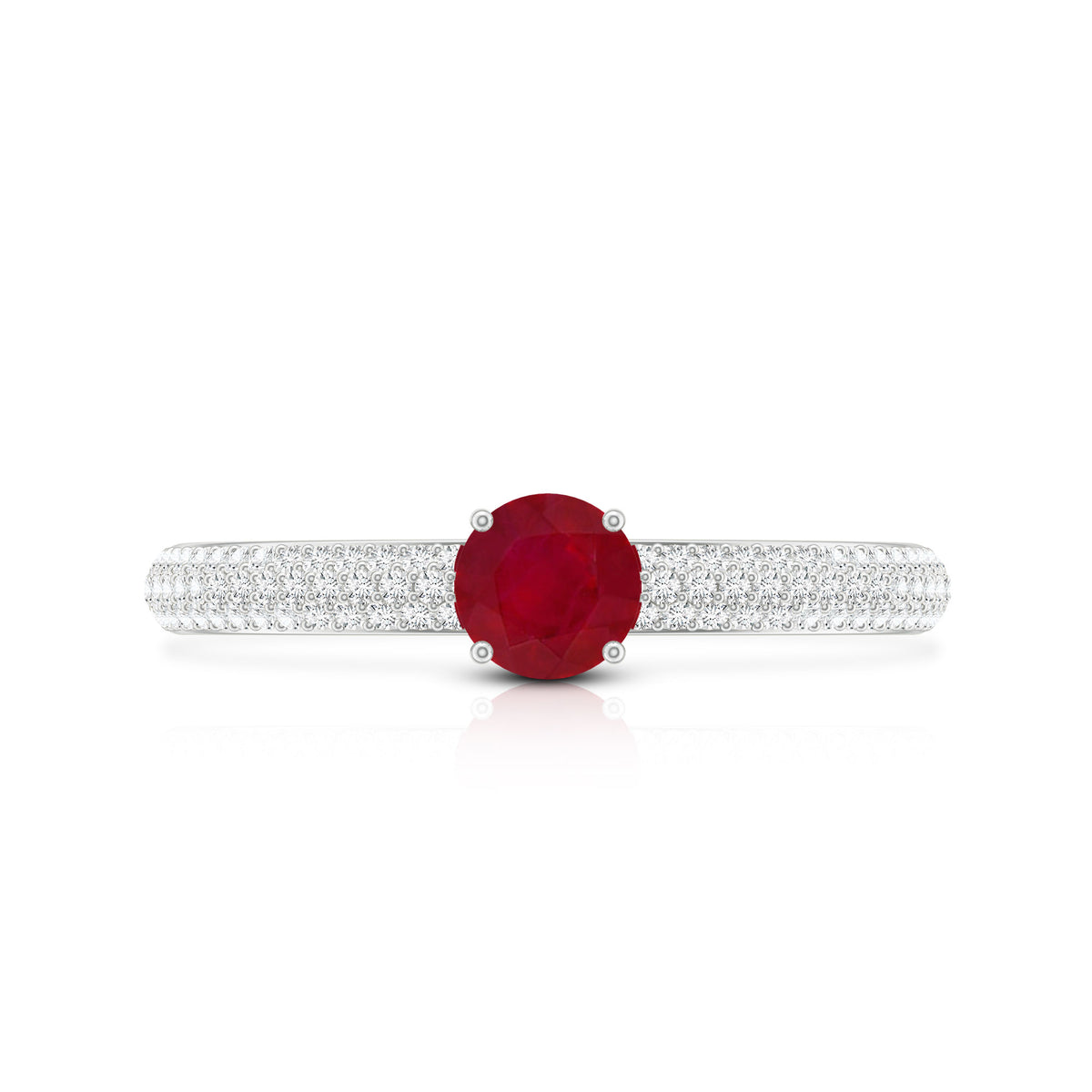 Natural Ruby Diamond Engagement Ring for Women AAA - Rosec Jewels