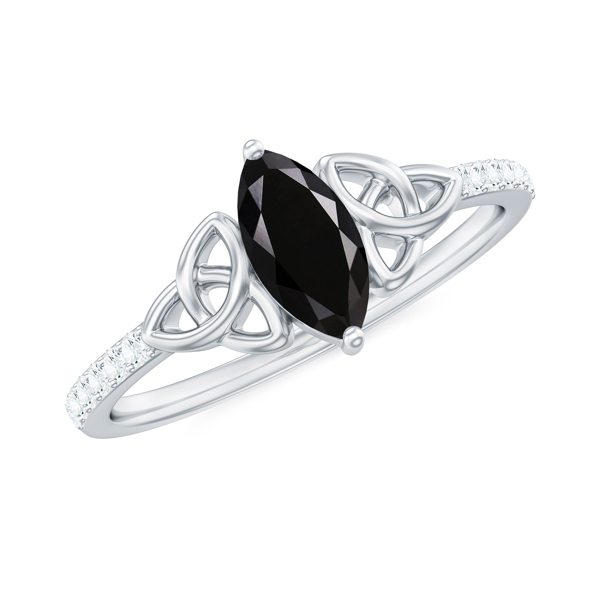 Marquise Lab Grown Black Diamond Knot Promise Ring