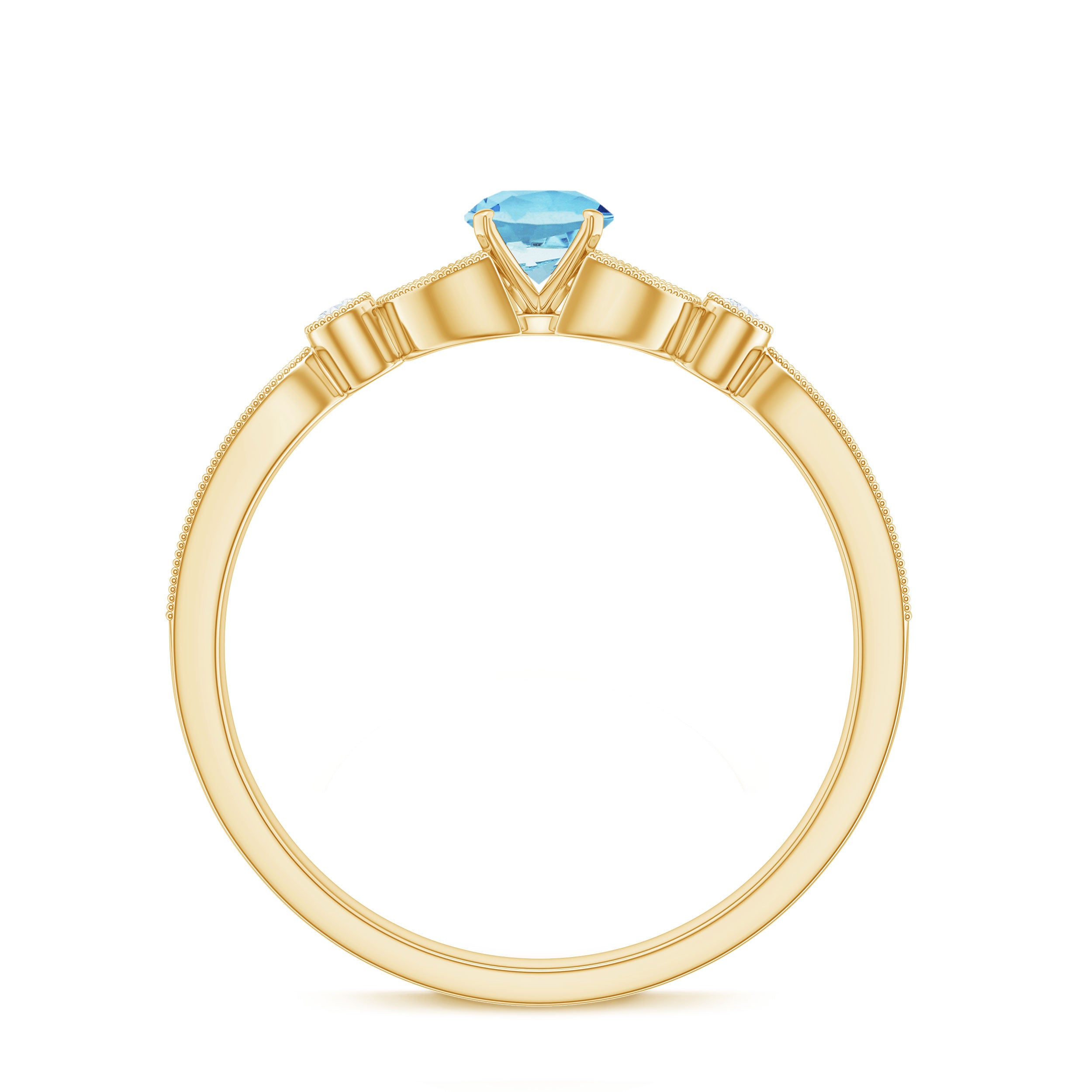 Rosec Jewels-Natural Aquamarine Diamond Engagement Ring With Certificate