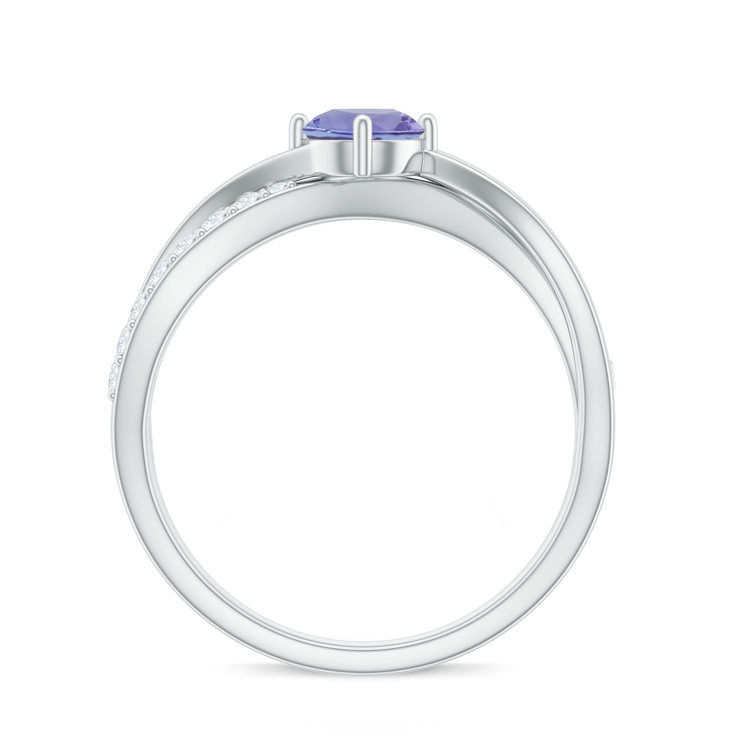 Certified Tanzanite Infinity Proposal Ring with Diamond AAA - Rosec Jewels