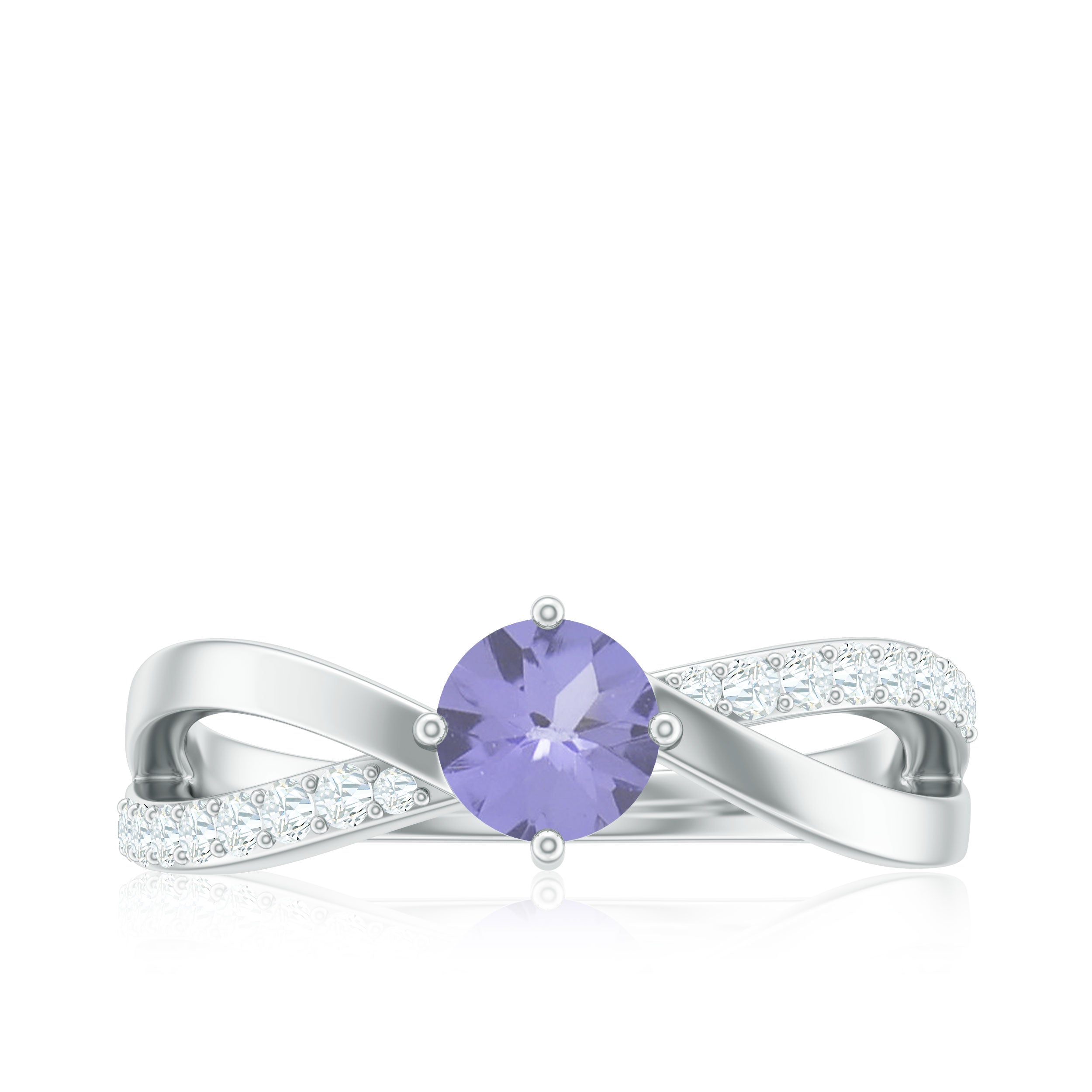 Certified Tanzanite Infinity Proposal Ring with Diamond AAA - Rosec Jewels