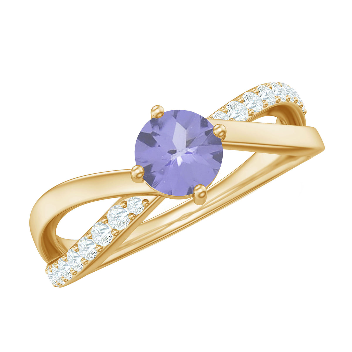 Certified Tanzanite Infinity Proposal Ring with Diamond AAA - Rosec Jewels