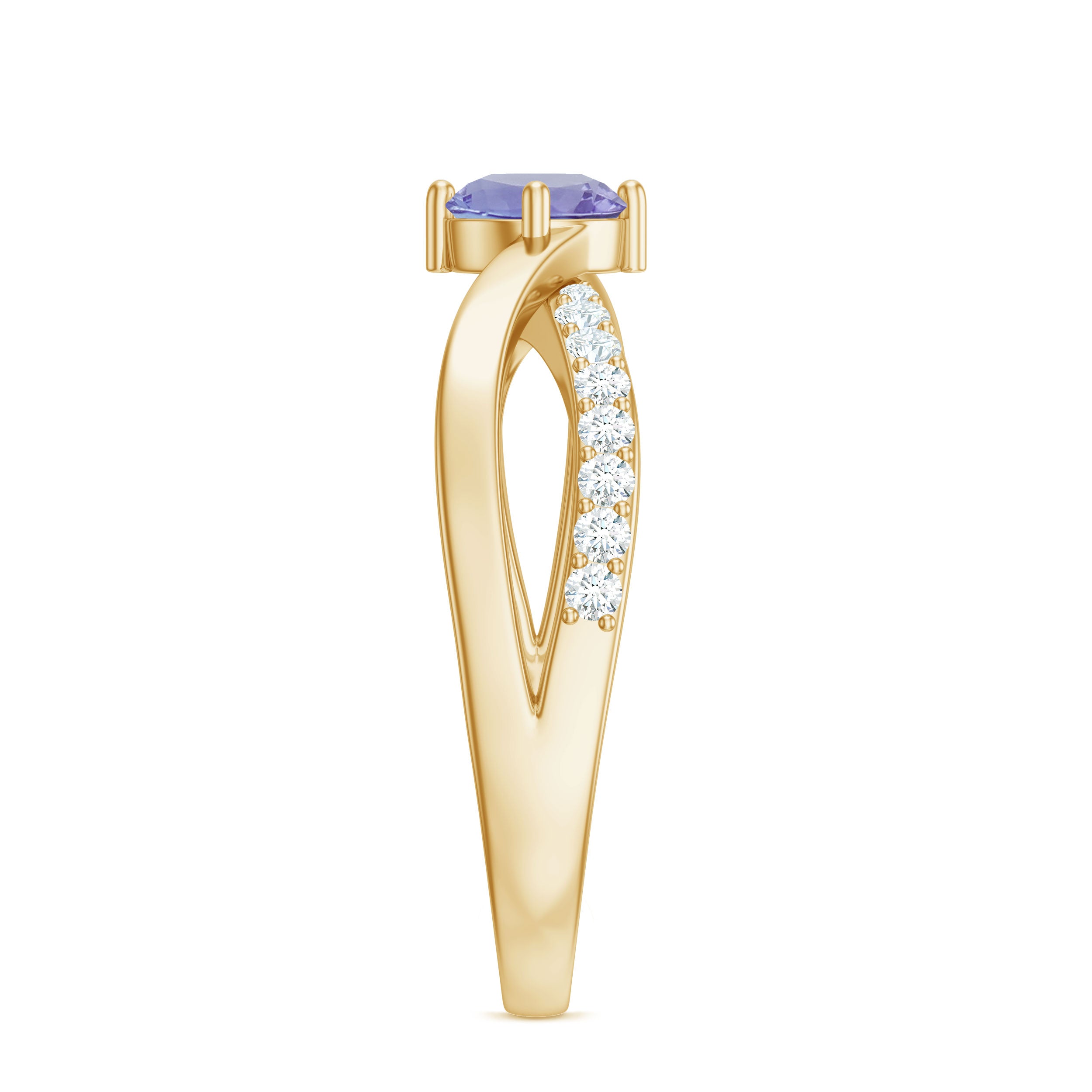 Certified Tanzanite Infinity Proposal Ring with Diamond AAA - Rosec Jewels