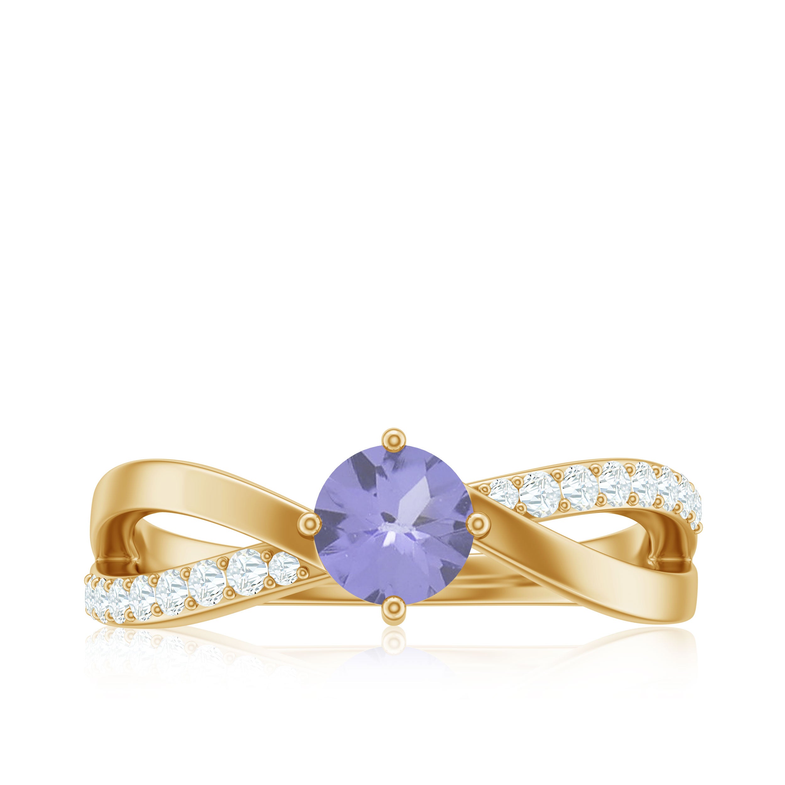 Certified Tanzanite Infinity Proposal Ring with Diamond AAA - Rosec Jewels