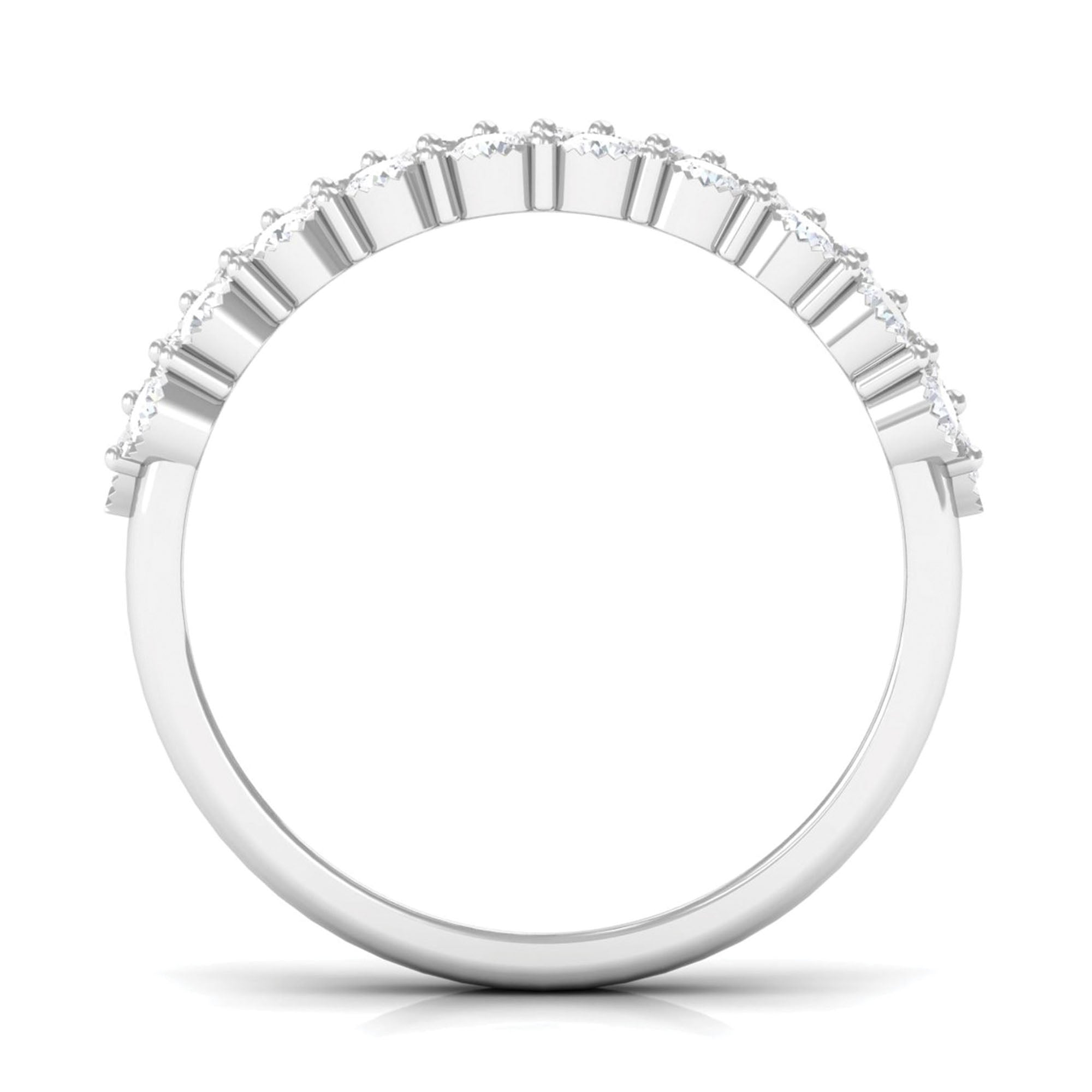 Diamond 3 Row Wide Wedding Band Ring Natural - ( HI-SI ) - Rosec Jewels