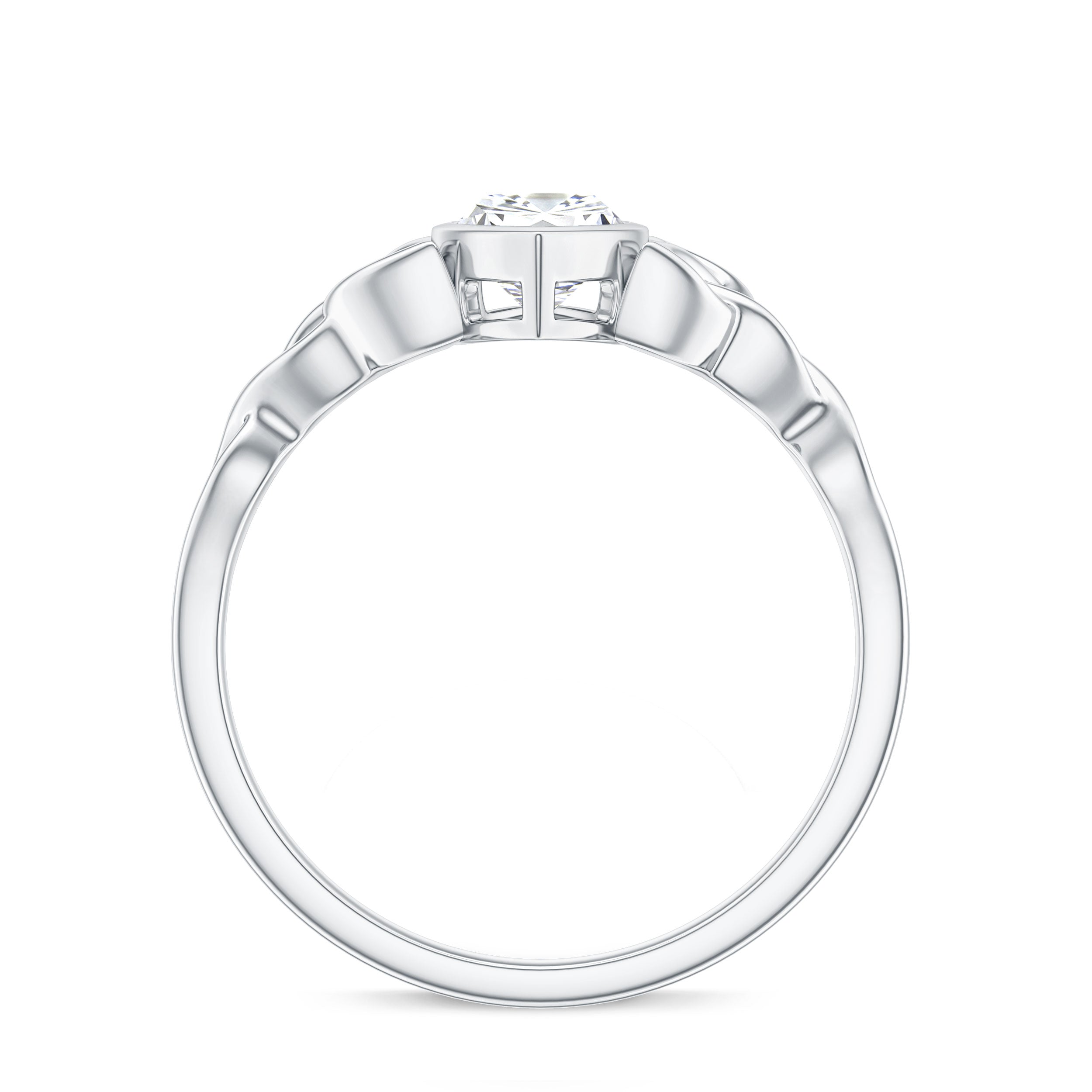Moissanite 1 Carat Marquise Cut Engagement Ring in Bezel Setting D-VS1 - Rosec Jewels