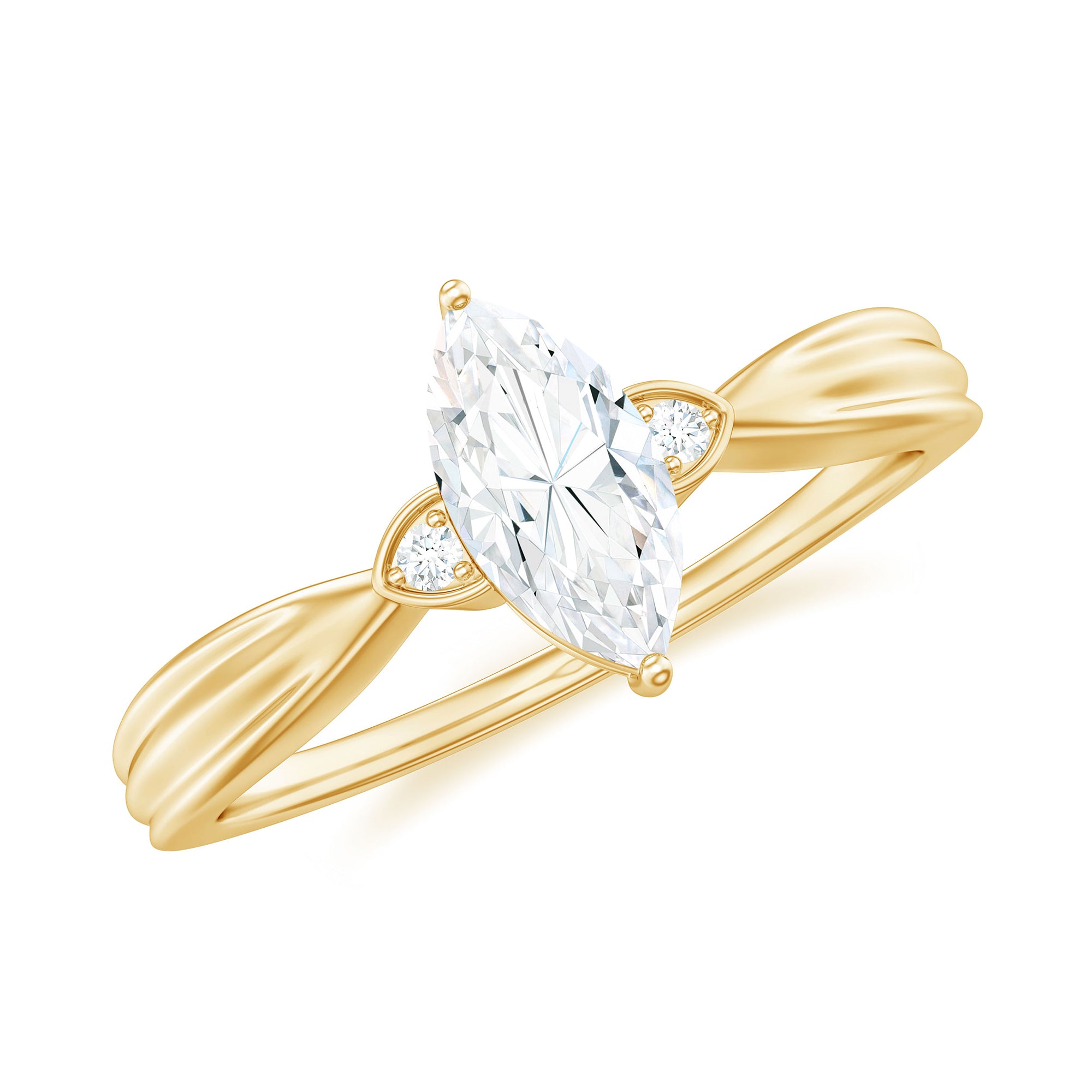 Marquise Cut Moissanite Solitaire Ring D-VS1 - Rosec Jewels