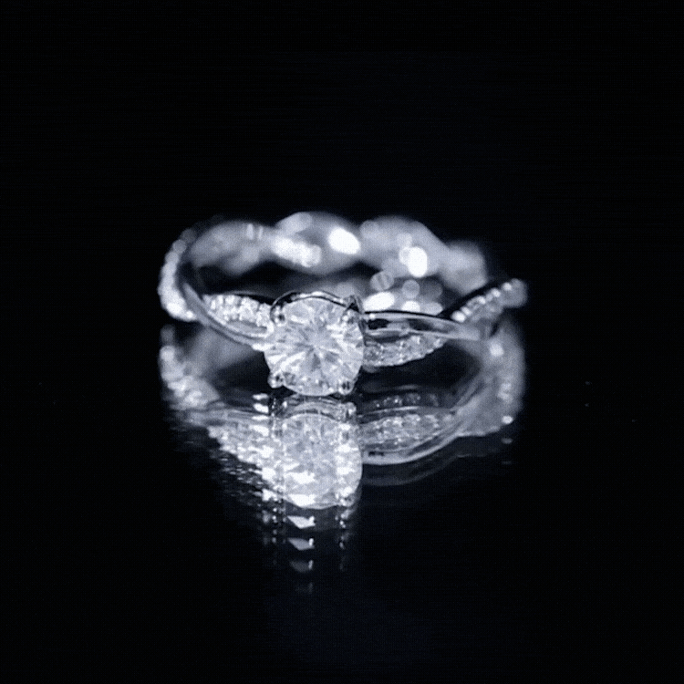 Round Cut Moissanite Braided Engagement Ring D-VS1 - Rosec Jewels