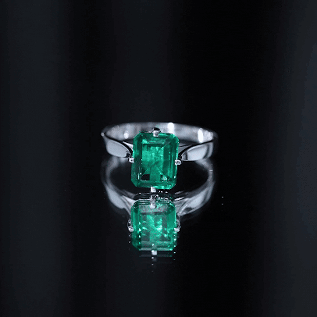 8X10 MM Octagon Lab Grown Emerald Solitaire Engagement Ring AAAA - Rosec Jewels