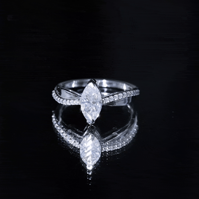 Classic Marquise Cut Moissanite Solitaire Engagement Ring D-VS1 - Rosec Jewels