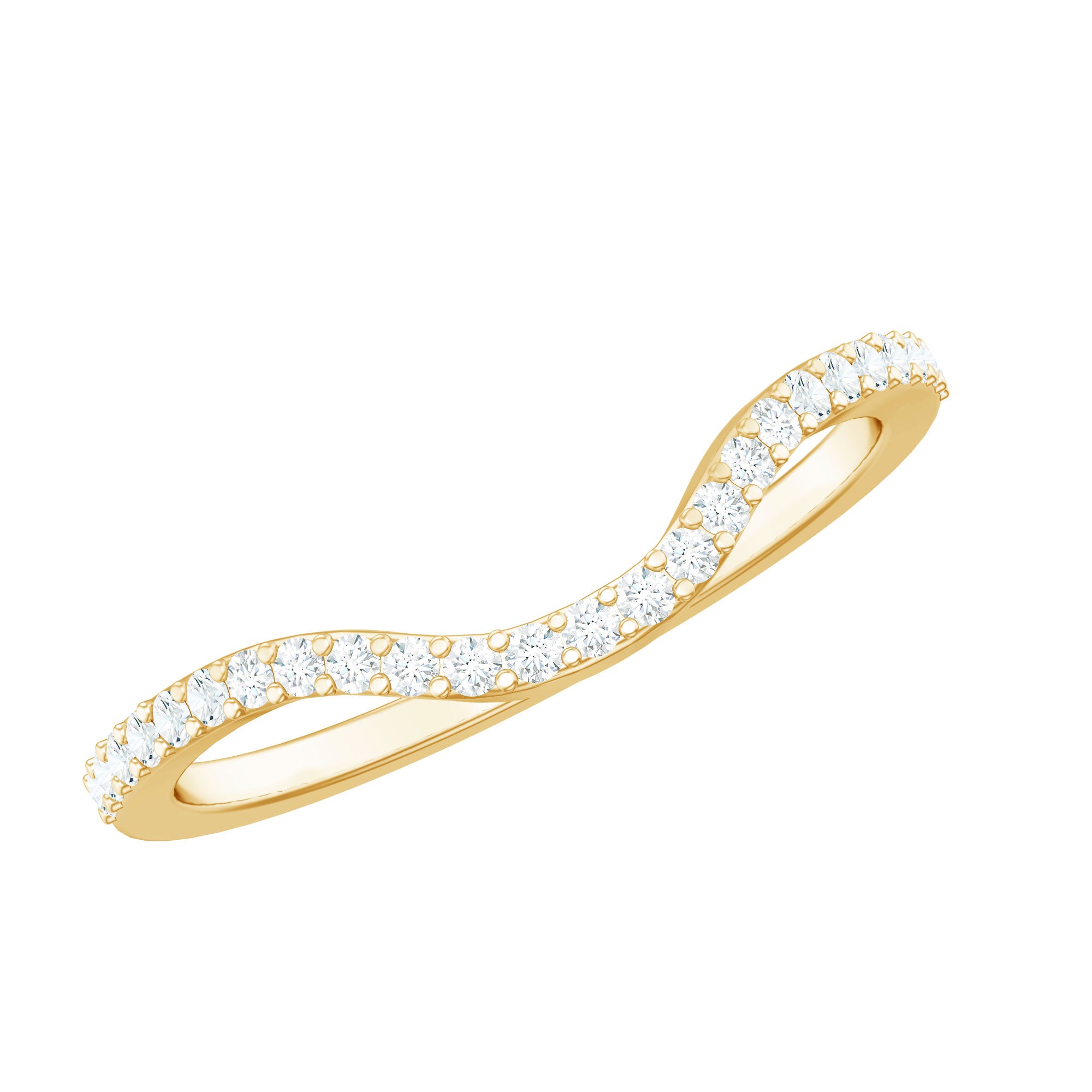 Natural Diamond Curved Enhancer Ring with Certificate Natural - ( HI-SI ) - Rosec Jewels