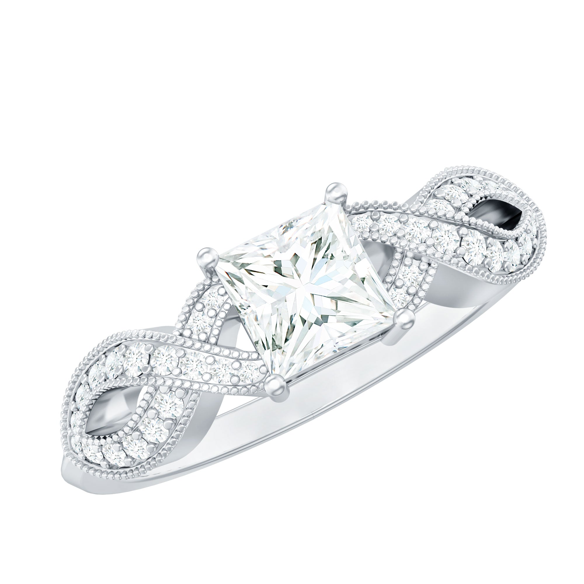 Lab Grown Diamond Princess Cut Engagement Ring For Her