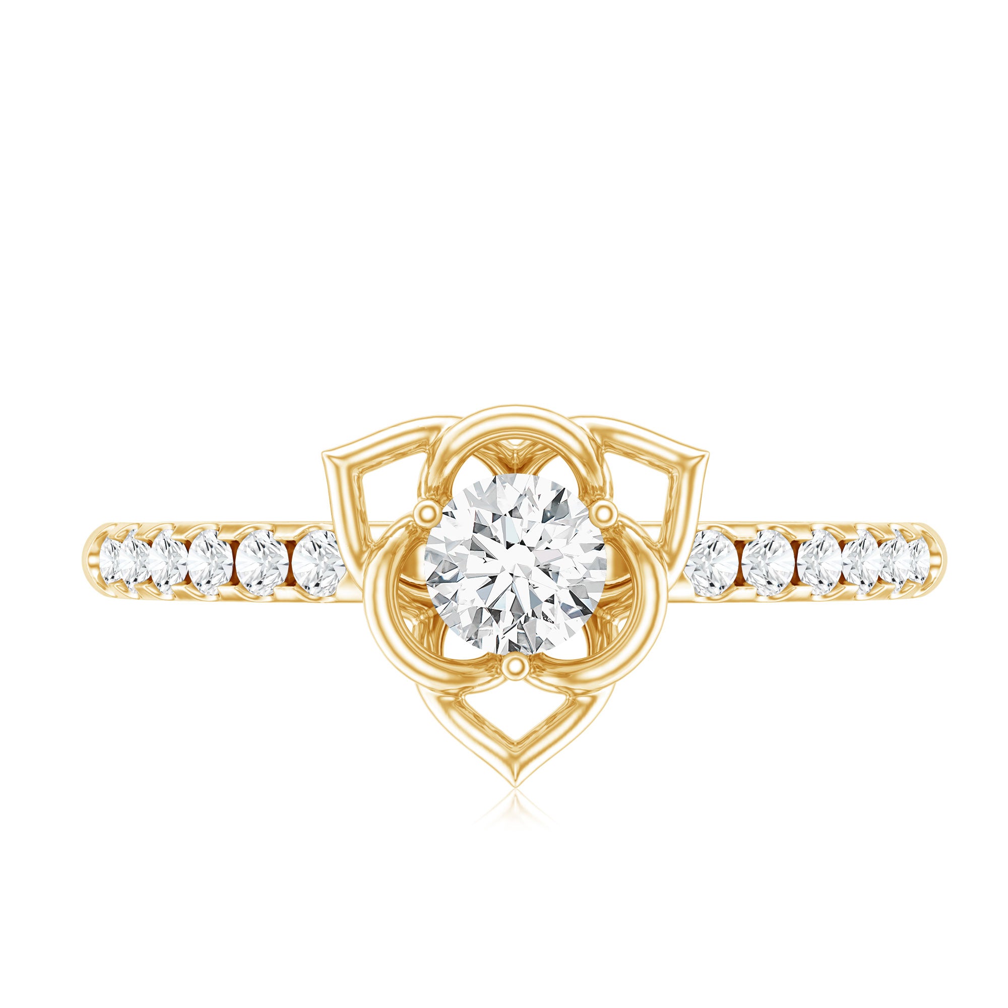 Certified Lab Grown Diamond Flower Promise Ring Lab - ( EF-VS ) - Rosec Jewels