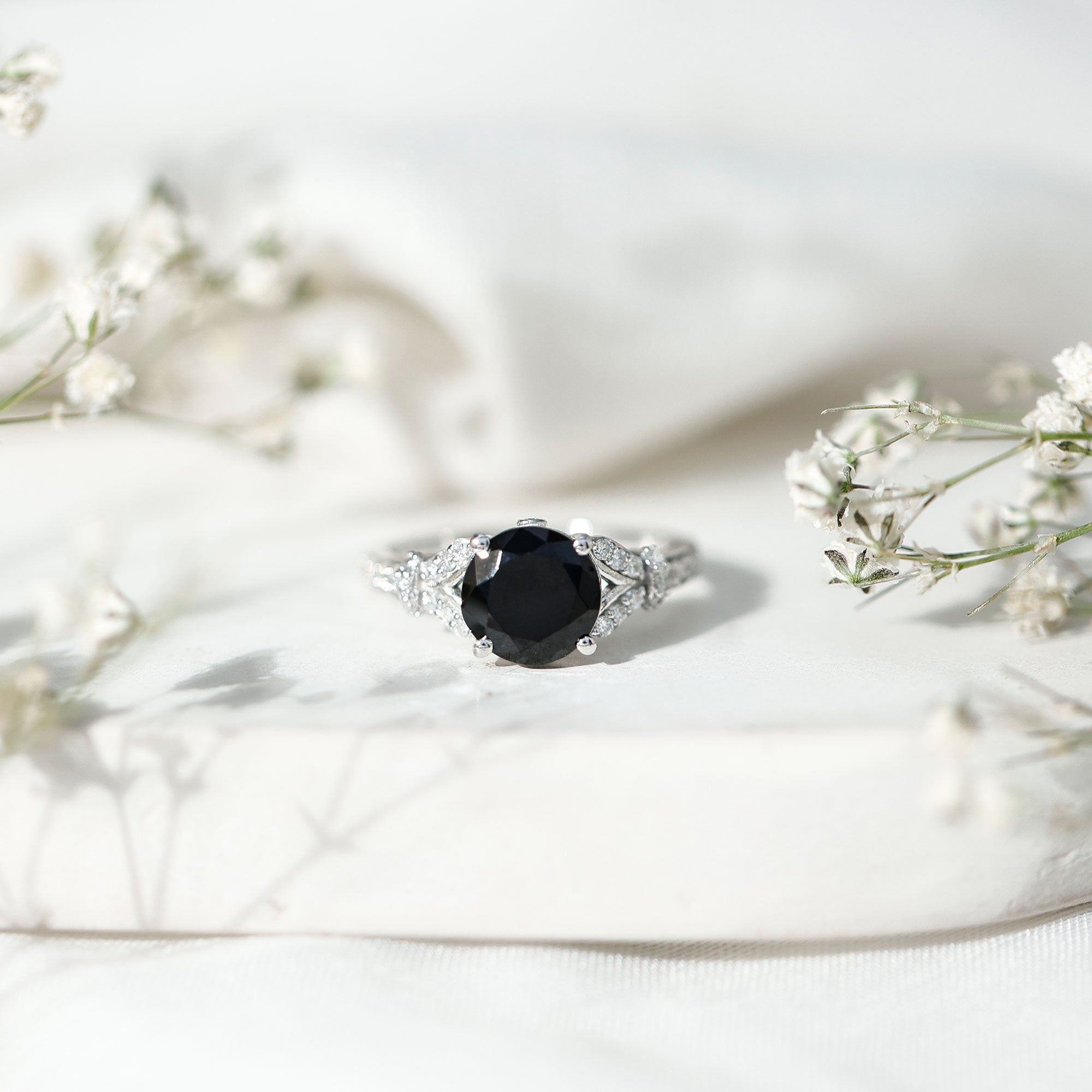 Rosec Jewels-Lab Grown Black Diamond Solitaire Engagement Ring
