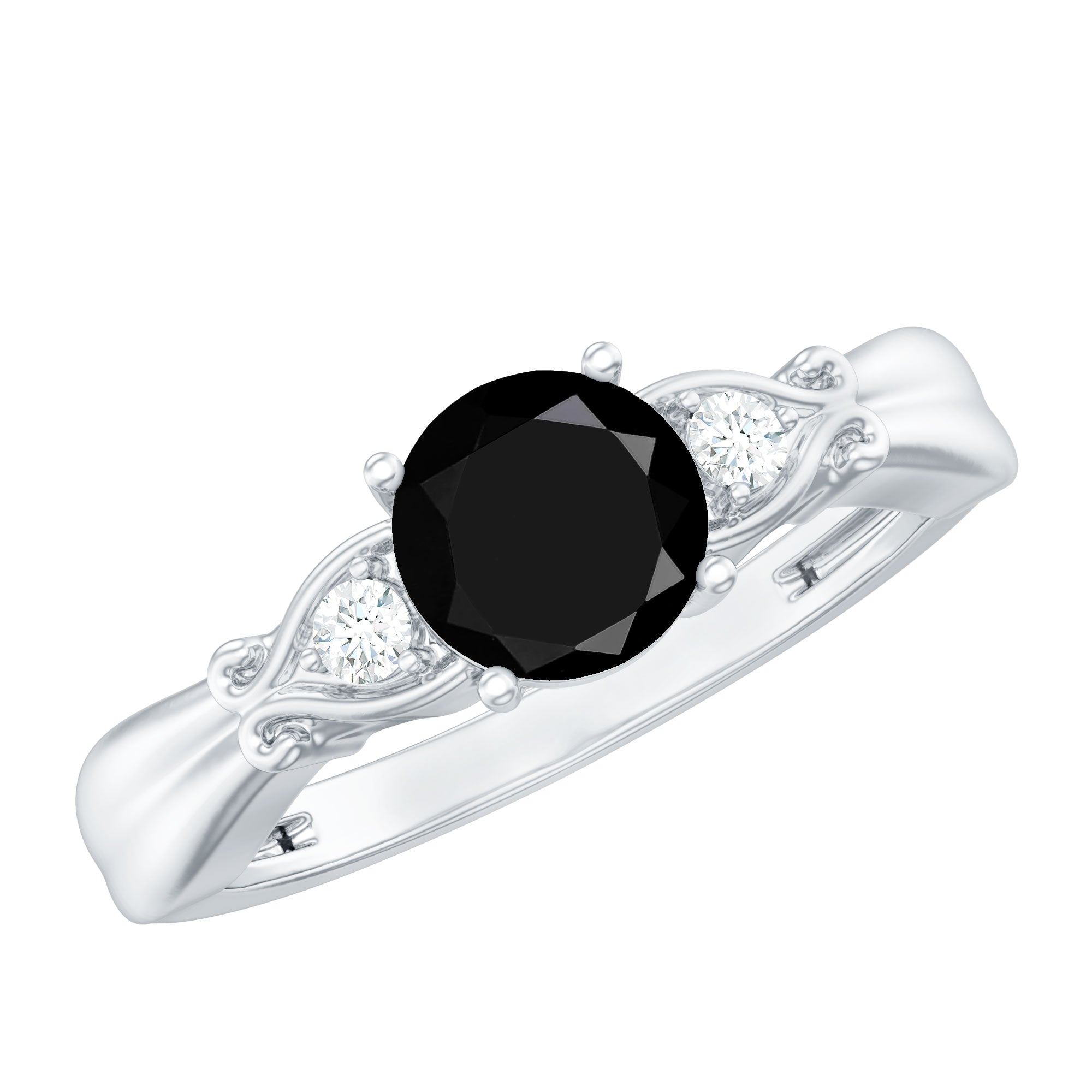 Solitaire Lab Grown Black Diamond Promise Ring