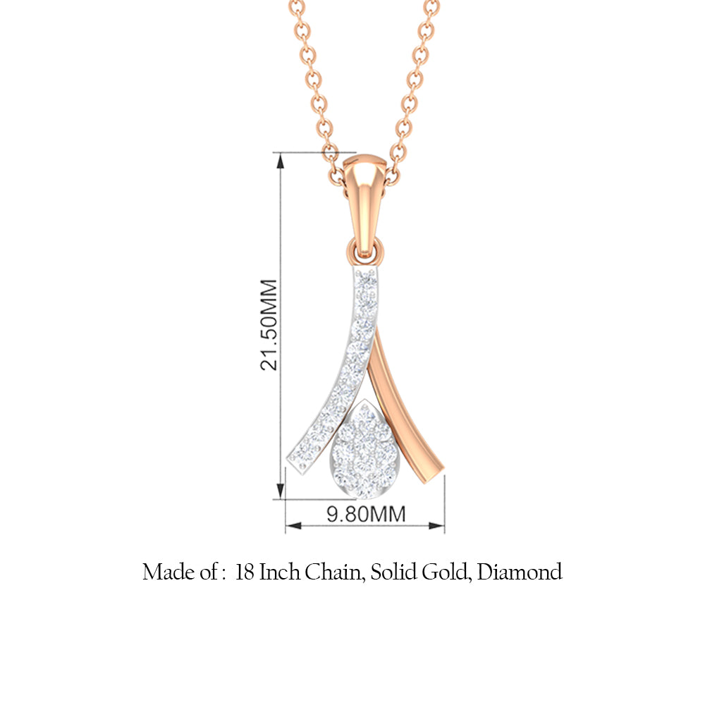Rosec Jewels-Modern Round Cut Diamond Pendant Necklace