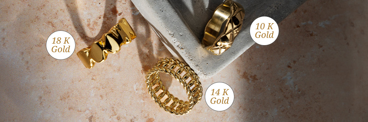 What's the difference between 10K gold, 14K gold, and 18K gold?