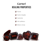 Certified Real Garnet Heart Promise Ring with Diamond Halo AAA - Rosec Jewels