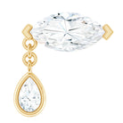 Marquise Moissanite Dangle Cartilage Earring D-VS1 - Rosec Jewels