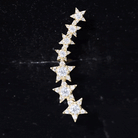Certified Moissanite Star Ear Climber Earring D-VS1 - Rosec Jewels