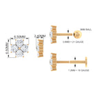 Rosec Jewels-Heart Shape Moissanite Flower Conch Earring in Gold