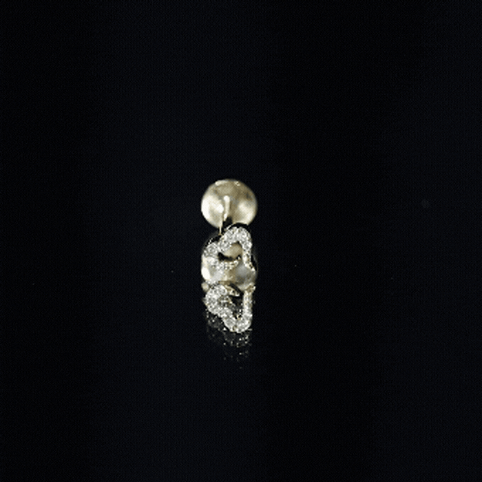 Round Shape Natural Diamond Heart Nose Pin Natural - ( HI-SI ) - Rosec Jewels