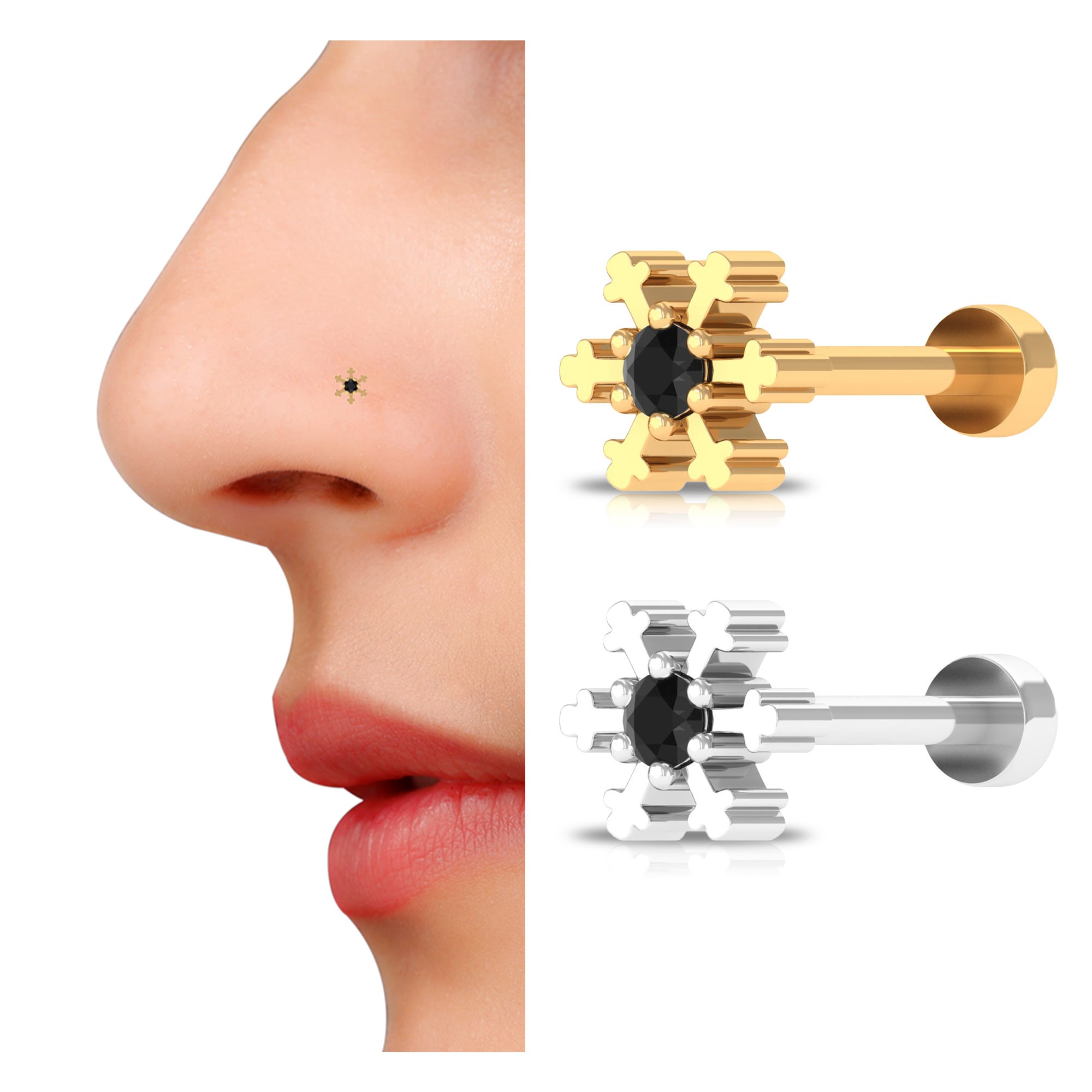 Shop gemstones diamond Nose Piercing jewelry online Rosec Jewels UK