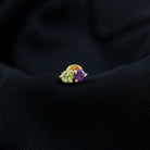 Real Amethyst and Peridot Two Stone Helix Earring AAA - Rosec Jewels