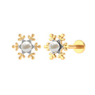 Rosec Jewels-Pearl Solitaire Snowflake Earring for Helix Piercing