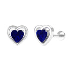 Rosec Jewels-Heart Shape Sapphire Earring for Upper Lobe Piercing