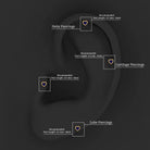 Rosec Jewels-Heart Shape Sapphire Earring for Upper Lobe Piercing