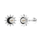 Rosec Jewels-Freshwater Pearl Solitaire Celestial Earring with Enamel