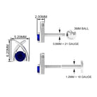 Rosec Jewels-Minimal Blue Sapphire Solitaire Earring for Helix Piercing