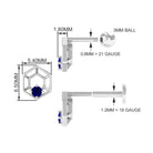 Rosec Jewels-Real Blue Sapphire Geometric Earring for Conch Piercing