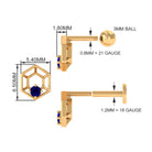 Rosec Jewels-Real Blue Sapphire Geometric Earring for Conch Piercing