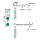 Rosec Jewels-Simple Emerald Bar Drop Earring for Cartilage Piercing