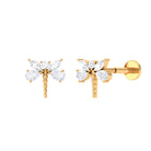 Rosec Jewels-Genuine Diamond Dragon Fly Earring for Helix Piercing