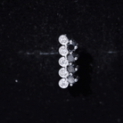 Minimal Black Onyx and Diamond Bar Cartilage Earring AAA - Rosec Jewels