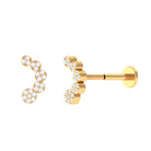 Diamond Gold Curved Crawler Earring for Helix Piercing Diamond - ( HI-SI ) - Color and Clarity - Rosec Jewels