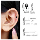 Marquise Black Onyx Leaf Cartilage Earring with Certificate AAA - Rosec Jewels