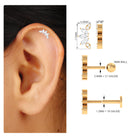 Marquise and Round Cut Moissanite Curved Leaf Helix Earring Moissanite - ( D-VS1 ) - Color and Clarity - Rosec Jewels