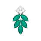 Real Emerald and Diamond Leaf Cartilage Earring AAA - Rosec Jewels