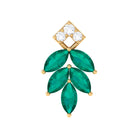 Real Emerald and Diamond Leaf Cartilage Earring AAA - Rosec Jewels