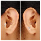 Baguette Cut Moissanite Three Stone Helix Earring Moissanite - ( D-VS1 ) - Color and Clarity - Rosec Jewels