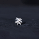Marquise Moissanite Cluster Leaf Earring for Cartilage Piercing D-VS1 - Rosec Jewels