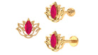Rosec Jewels-Marquise Ruby Lotus Earring for Helix Piercing