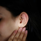 Genuine Diamond Geometric Curved Cartilage Earring Natural - ( HI-SI ) - Rosec Jewels
