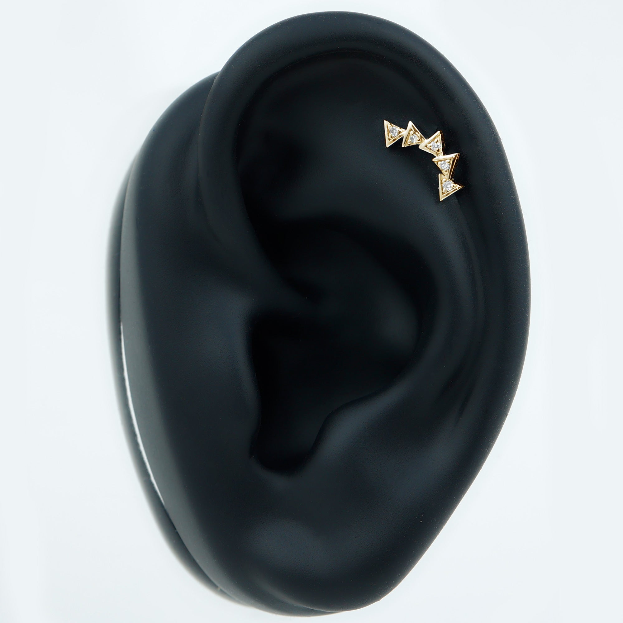 Genuine Diamond Geometric Curved Cartilage Earring Natural - ( HI-SI ) - Rosec Jewels
