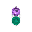 Real Amethyst and Emerald Earring for Helix Piercing AAA - Rosec Jewels