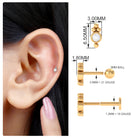 Dainty Diamond Beaded Conch Earring Natural - ( HI-SI ) - Rosec Jewels